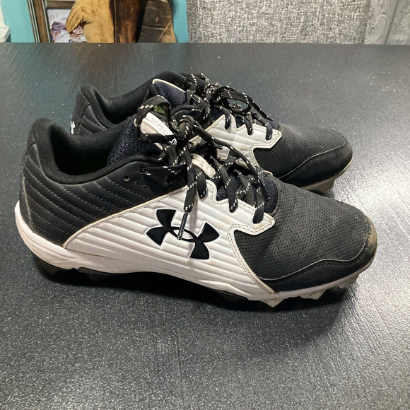 Under Armour Leadoff Baseball Softball Cleats Men 9.5 Black White Uk 8.5 Eur 43 - Picture 4 of 8